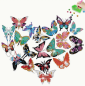 Preview: Diamond Painting 19-teiliges-Sticker-Schmetterlinge